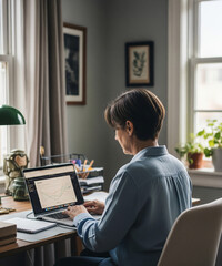 businessman working on laptop in office