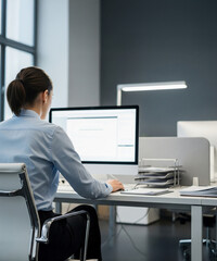 businesswoman working on laptop