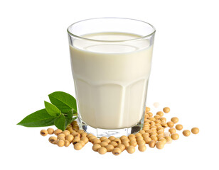 Fresh Organic Soy Milk Isolated on transparent background for Healthy Nutrition Concepts