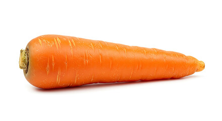 Single Fresh Orange Carrot Isolated 13.