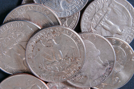 General stock - USA quarters coins