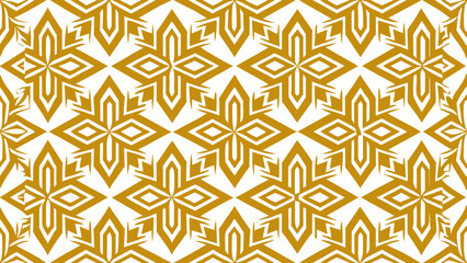 Seamless geometric pattern based on traditional art golden colors isolated white backgrounds Great design for fabric, textile, cover, gold, aesthetic, artistic, cover, damask, elegant, filigree,