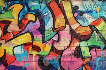 Obraz premium Vivid urban graffiti wall capturing street art energy. Neural network AI generated