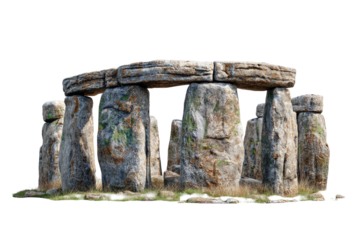 Circular stone circle, weathered stones, ancient ruins