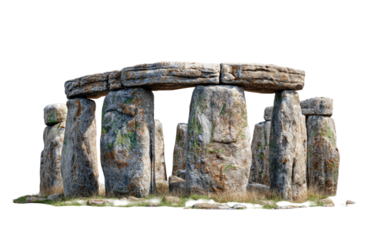Circular stone circle, weathered stones, ancient ruins