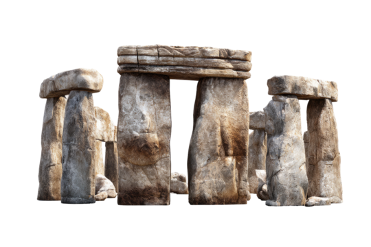 Ancient stone circle, weathered light tan/gray stones,  archway