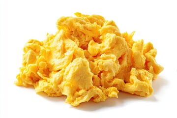 Scrambled eggs isolated on white background