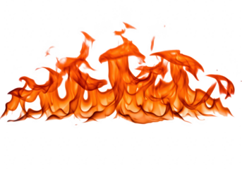 Vibrant orange flames dance against a transparent background, creating a mesmerizing display of heat and energy