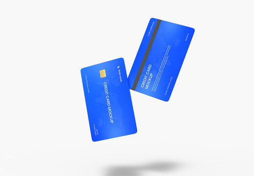 Blue Credit Card Mockup