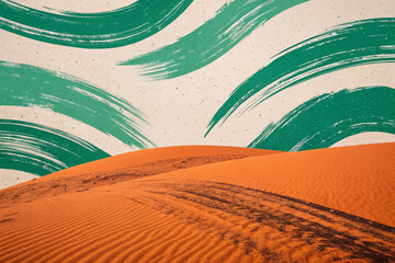 abstract colorful background, brush stroke, Gritty texture, emerald brush strokes, Bold wavy brush strokes, Sand texture background, Graffiti style, trendy banner. 