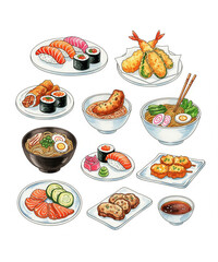 set of food japanese set of food .