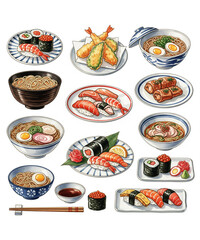 set of Japanese food . 