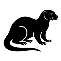 silhouette of a otter illustration vector style 