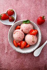 Homemade strawberry ice cream