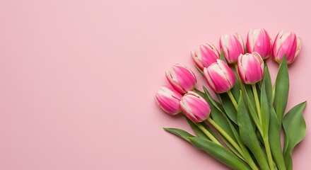 Obraz premium Romantic Floral Arrangement with Pink Tulips