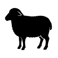 Sheep on a whit silhouette victor style