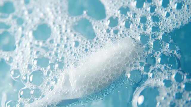 Close-up of toothbrush in soapy water and bubbles