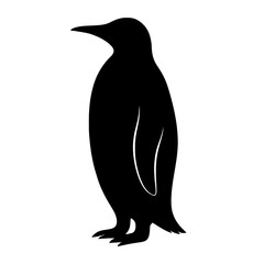 penguin silhouette isolated on white illustration vector style 