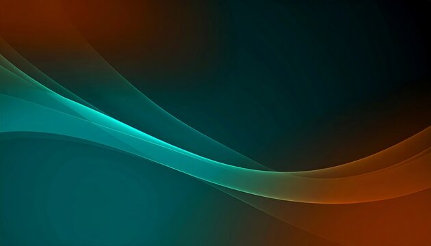 Abstract interplay of turquoise and copper waves on a dark backdrop creating a modern aesthetic