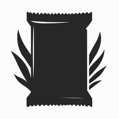 Protein bar pack in high contrast vector style with leaves design  
