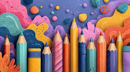 Back to school poster design, education theme, learning promotion, academic start concept, student return, colorful art