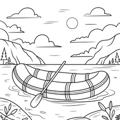 Raft illustration vector style coloring page 