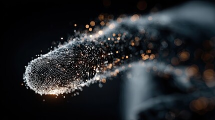 Brain fingerprint identity concept, digital mind security scene, tech protection symbol, AI privacy idea, neural art