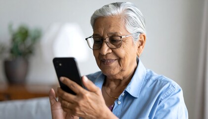 Senior woman using smartphone
