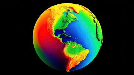 Colorful 3d representation of the earth.