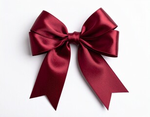 Naklejka premium Elegant Red Satin Gift Bow on a Clean White Background