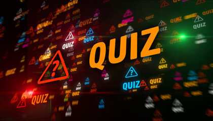 Quiz question mark symbol tunnel effect fly between