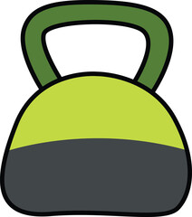 Green kettlebell weight illustration