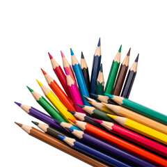 Fototapeta premium Colored pencils isolated on white or transparent background