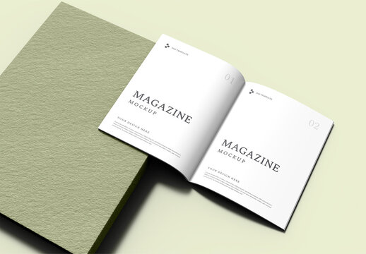Magazine Mockup Flat Lay