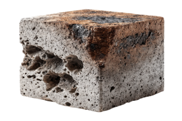 Porous Block Study Volcanic Texture Pumice Stone Abstract Geology Rock Formation Cube Design Element