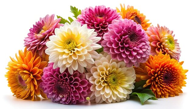 Fototapeta A beautiful and colorful arrangement of fresh cut chrysanthemums in full bloom
