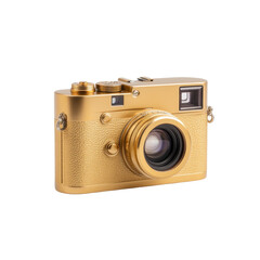 Fototapeta premium Luxurious golden camera with vintage design and classic appeal