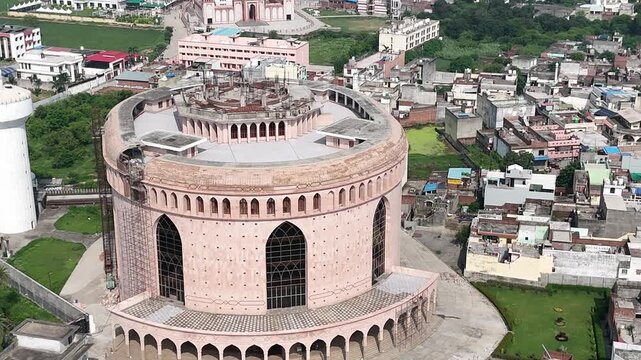 An arial 4k footage of Library building at Darul Uloom Deoband, Saharanpur