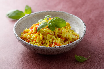 Saffron rice with vegetables