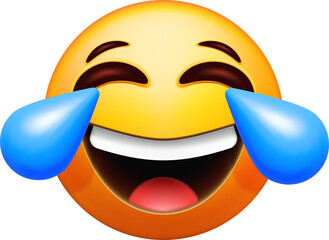3D Laughing Emoji with Tears of Joy