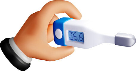 Digital Thermometer Displaying Temperature Reading