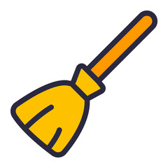 Broomstick outline flat