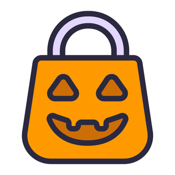 recommend clip art: Trick-or-Treat Bag outline flat