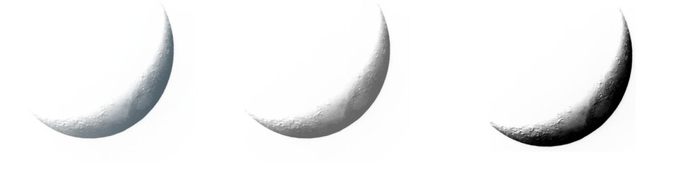 cresent moon set isolated on white