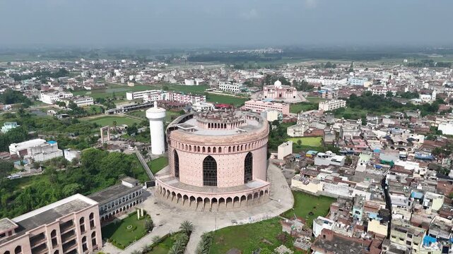 An arial 4k footage of Library building at Darul Uloom Deoband, Saharanpur