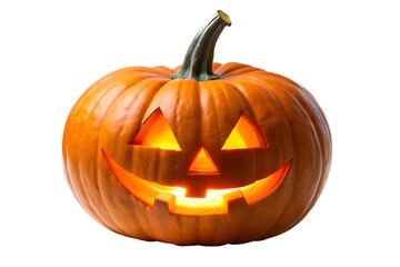 Classic Jack O Lantern Glowing Isolated on White Background