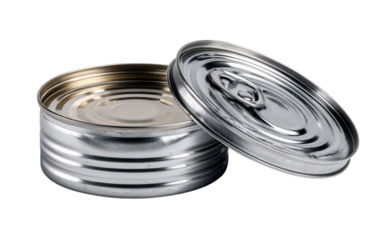Metallic Food Can Still Life Shiny Silver Container Lid Preserved Goods Food Storage Open Can 100