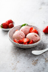 Homemade strawberry ice cream