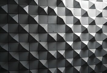 Obraz premium Abstract Geometric Wall Texture with 3D Pyramid Blocks