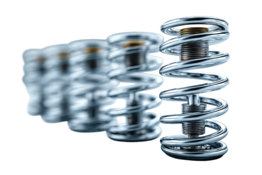 Metal Spring Close Up Silver Coil Innovation Engineering Design Metallic Texture Industrial